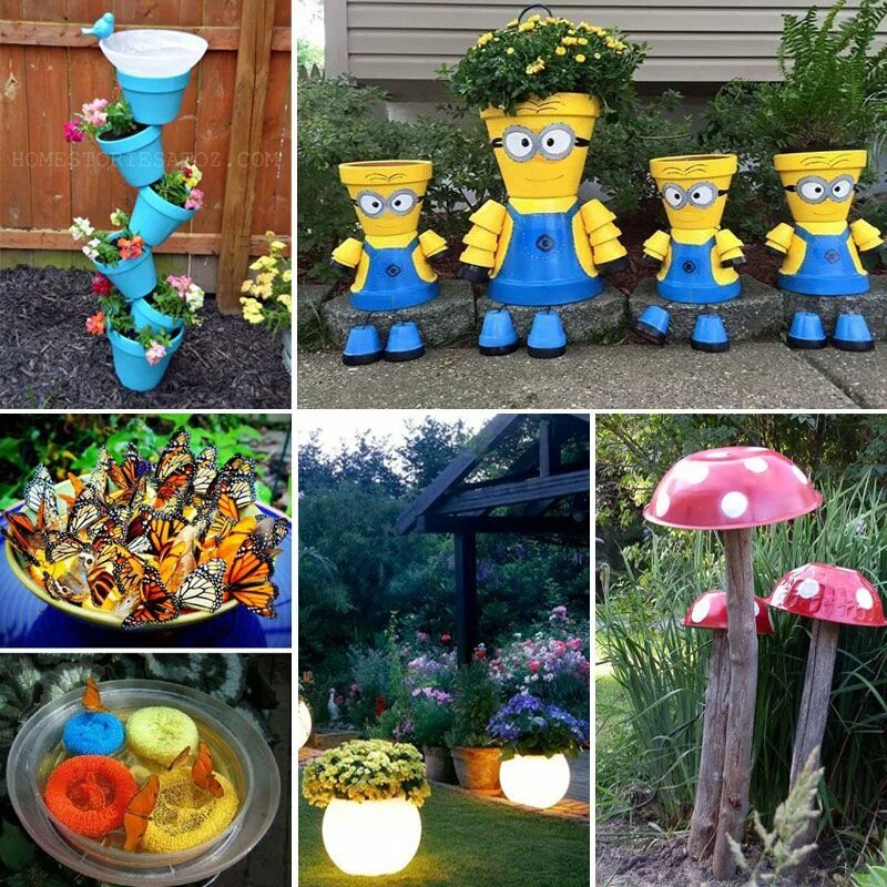 Поделки для дачи своими руками из подручных 20 Best Crafts for the Garden Garden crafts diy, Garden crafts, Garden crafts fo
