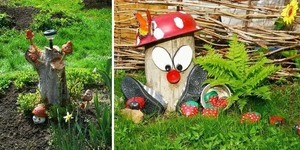 Поделки для дачи своими руками все новинки Как обычный пень можно превратить в эффектный дачный декор: 5 вдохновляющий идей