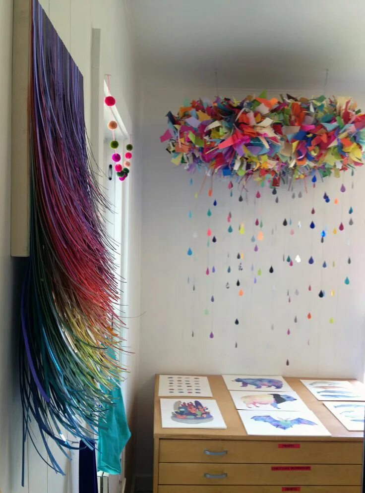 Поделки для декора комнаты своими руками http://paperpartyshop.com/color-cloud- Arte fai da te, Idee creative, Arte con l