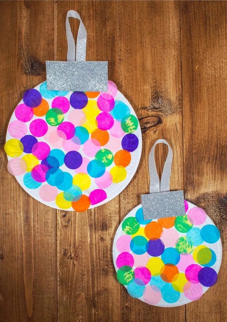 Поделки для детей 4 лет фото Paper Plate Baubles - Giant Christmas Decorations Preschool christmas crafts, Pr