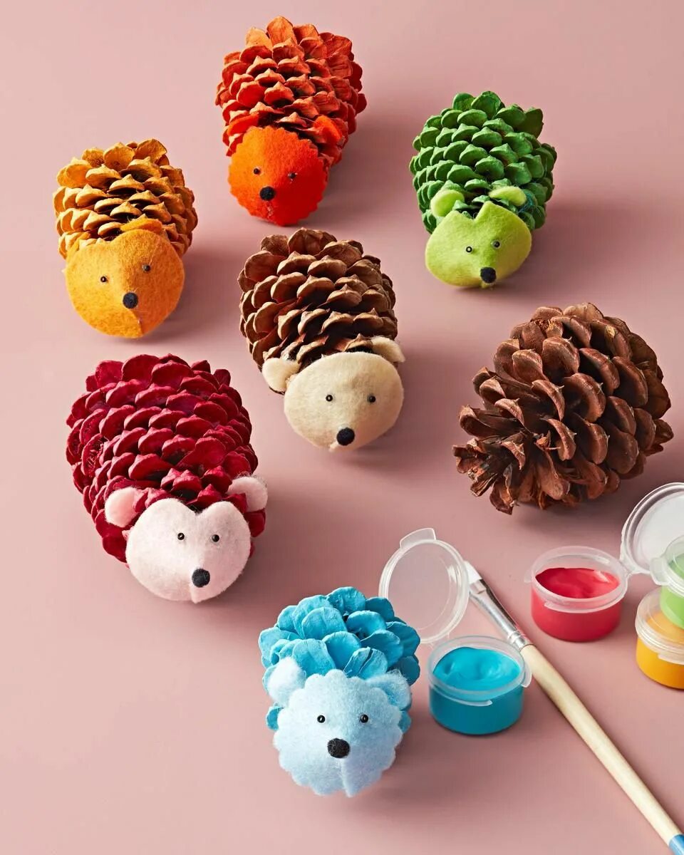 Поделки для детей 5 лет фото Fall Nature Crafts Cone Critters Pinecone crafts kids, Nature crafts kids, Craft