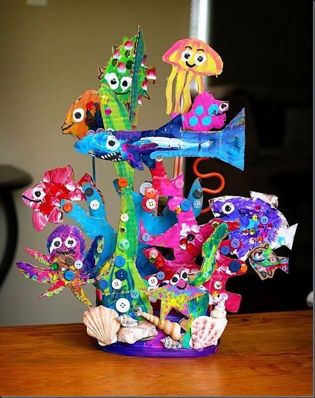 Поделки для детей 7 лет фото coral reef Art for kids, Animal crafts for kids, Preschool art