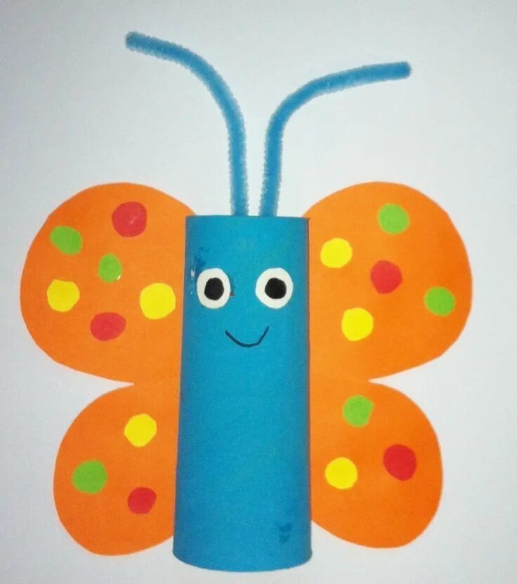 Поделки для детей легкие фото Schmetterling aus Toilettenpapierrolle mit Kindern basteln - Daniela Gerundo - .