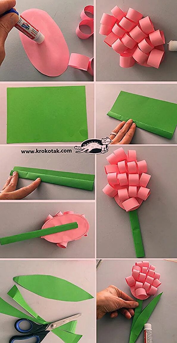Поделки для детей пошагово фото Pin by Cristina Windler on hyacintho Crafts for kids, Preschool crafts, Paper fl