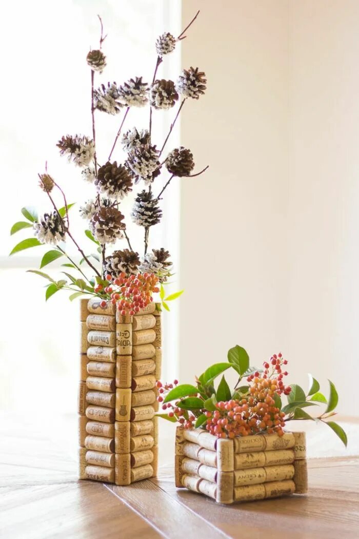 Поделки для интерьера фото Créer une chaleureuse décoration avec des bouchons de liège - trouvez les meille