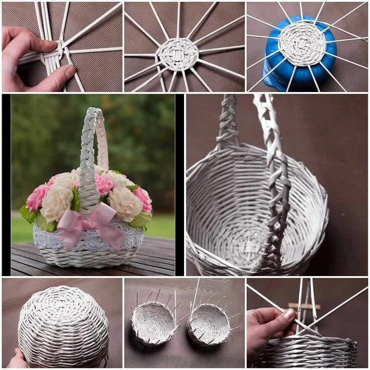 Поделки для начинающих своими руками фото DIY Woven Paper Bird Feeder Newspaper crafts, Diy newspaper, Paper basket weavin