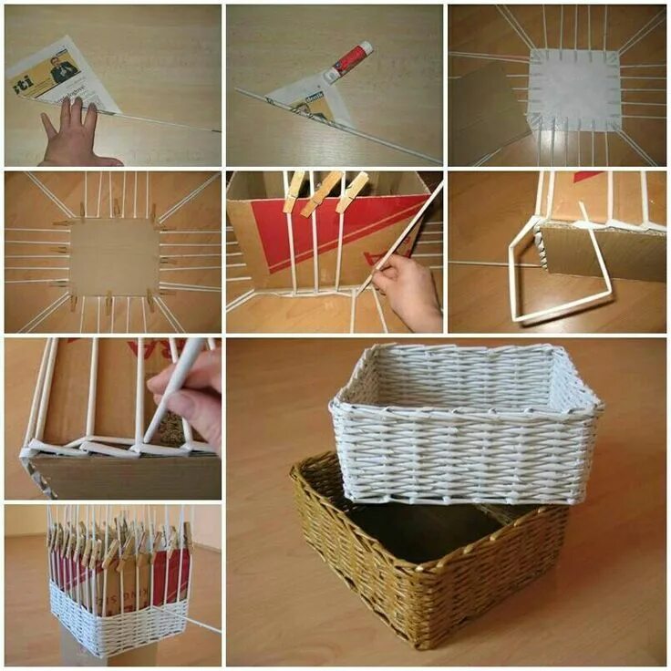 Поделки для начинающих своими руками фото Diy basket Manualidades recicladas, Manualidades, Artesanías de revistas recicla
