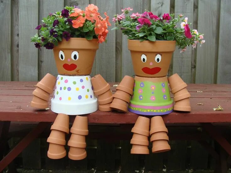 Поделки для огорода фото Pin on crafts we did Clay pot projects, Flower pot crafts, Terracotta flower pot