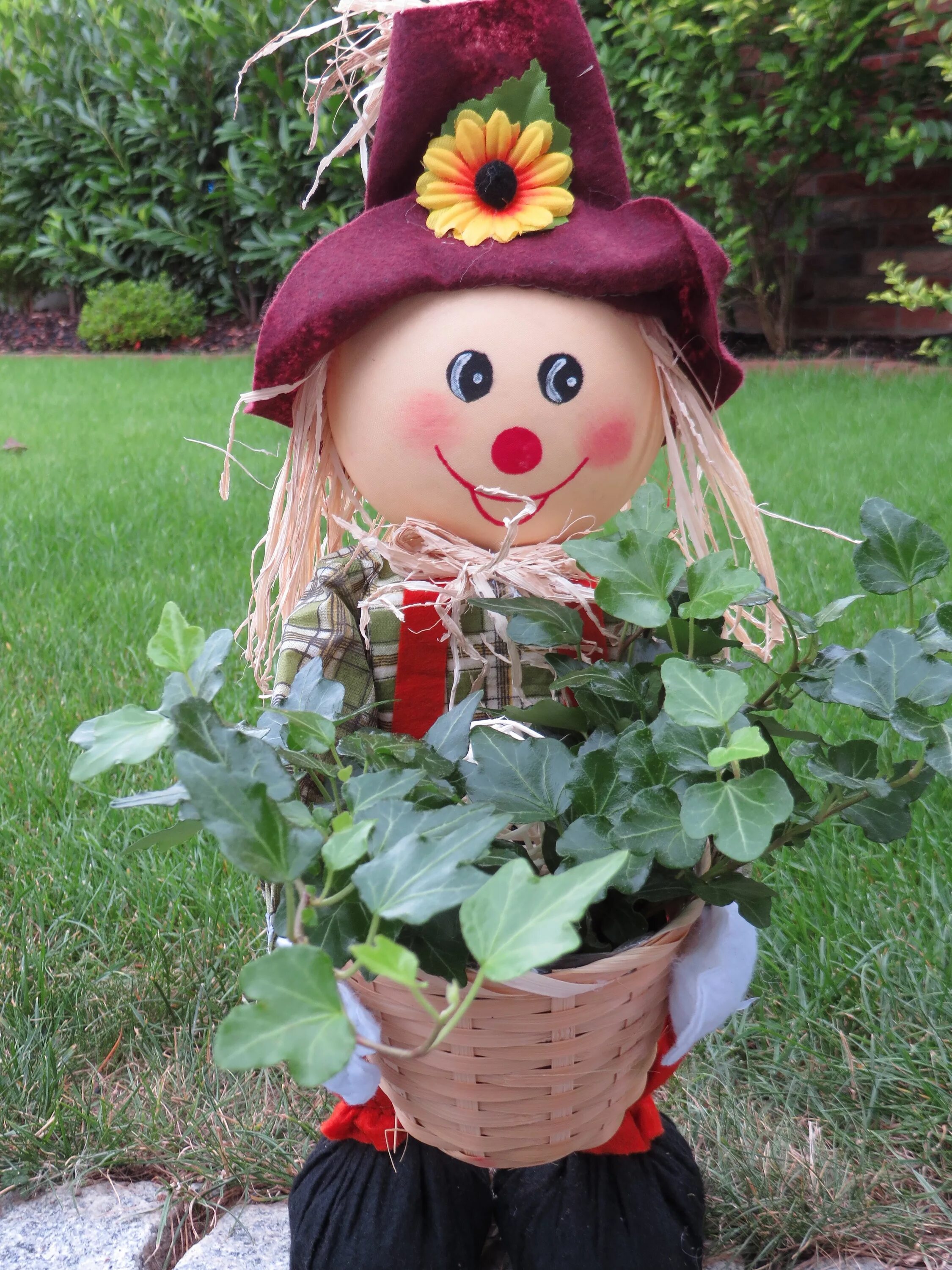 Поделки для огорода фото Free Images : plant, summer, decoration, hat, agriculture, toy, flowers, doll, f