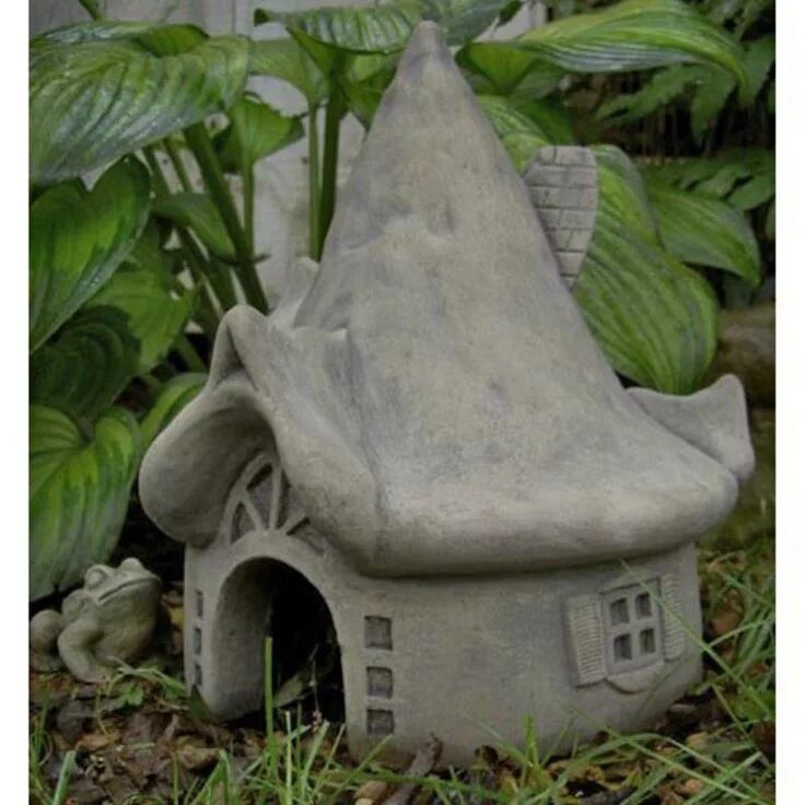 Поделки для сада из цемента фото Summerbridge Toad House Garden Statue - 357-SSP Clay fairy house, Clay fairies, 