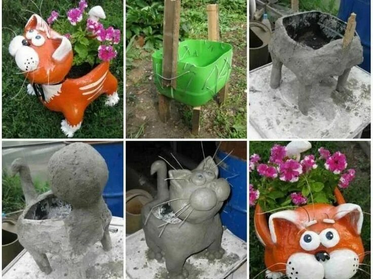 Поделки для сада из цемента фото Поделки для дачи из цемента своими руками: как правильно сделать садовые фигурки