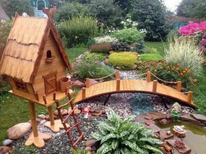 Поделки для сада своими руками фото Красивое украшение для дачного сада из дерева: 50 душевных идей своими руками Жи