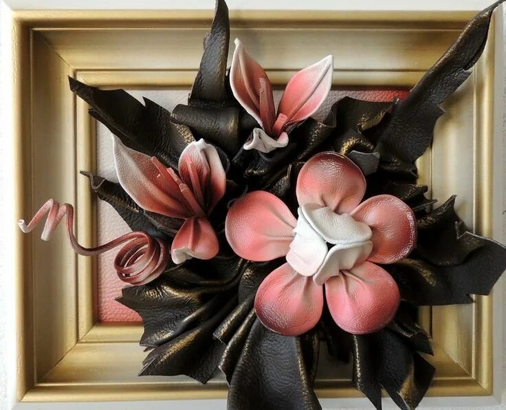 Поделки интерьерные своими руками из кожи фото Pin by Lora on Работы из кожи и МК Leather flowers, Sea crafts, Leather art