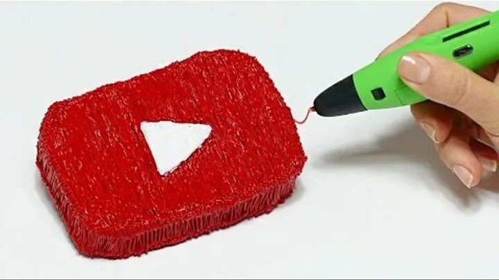 Поделки из 3 д ручки фото Смотрите видео "DIY 3D КНОПКА ЮТУБ! 3D РУЧКА 3D PEN DIY" в ОК. Плеер Видео
