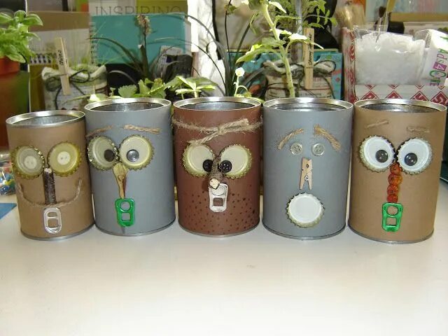 Поделки из банок фото Recyklujte podľa Love Your Planet kreativita.info Recycled garden art, Art proje