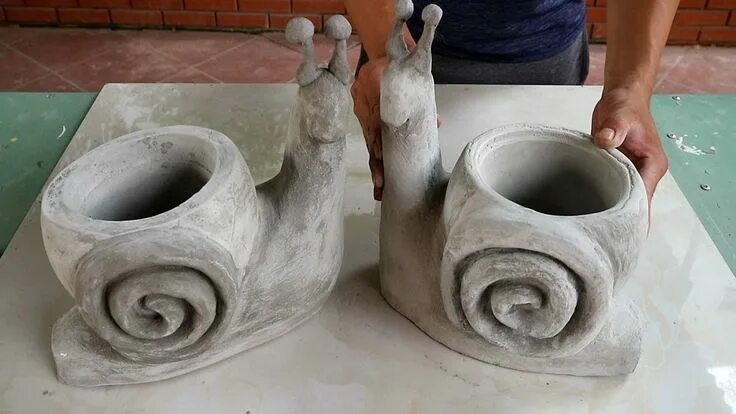 Поделки из бетона фото Pin by Marcia Dos Anjos Cunha on Vaso de cimento Cement crafts, Concrete crafts,