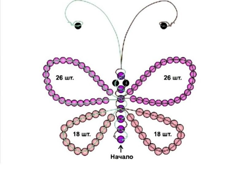 Поделки из бисера своими руками со схемами Бабочка из бисера Beads, Shoe box, Jewelry