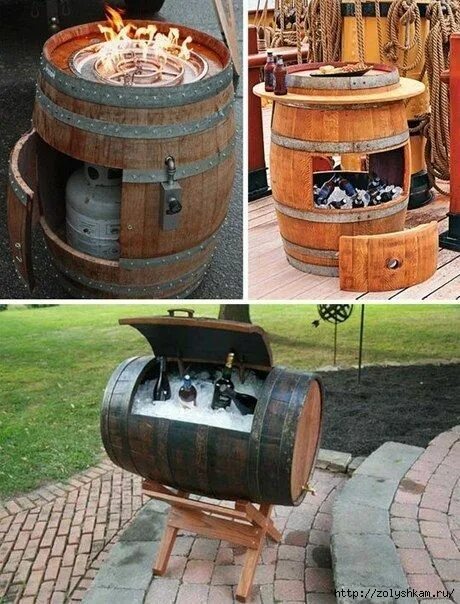 Поделки из бочки фото идеи из бочки Outdoor decor, Whiskey barrel, Home