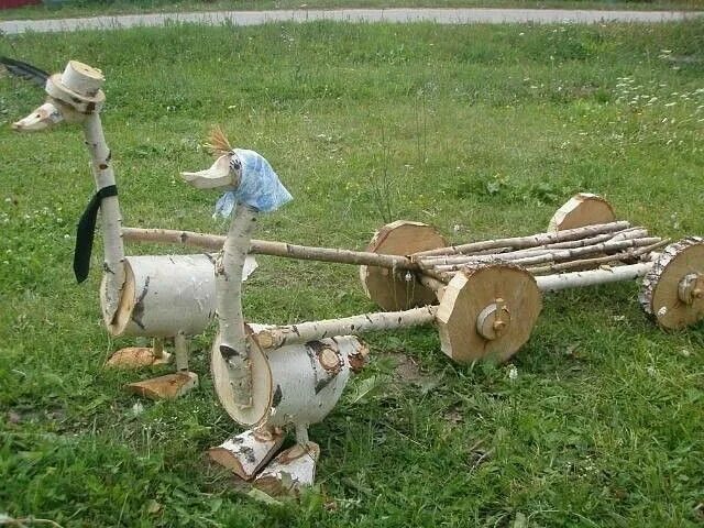 Поделки из бревен для дачи своими руками Pin on Идеи для двора Garden crafts, Wood log crafts, Wood creations