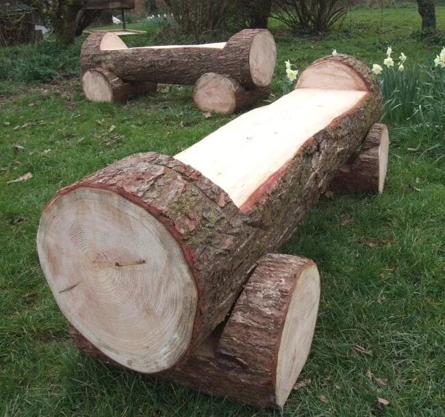 Поделки из бревна фото Log Bench Schools/Playtime Buy Childrens Outdoor Seating & Tables Wooden Mushroo