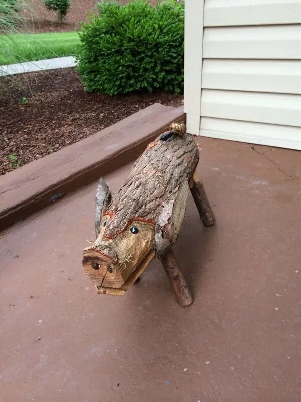 Поделки из бревна фото Cute Animal Figures Made with Wood Slices
