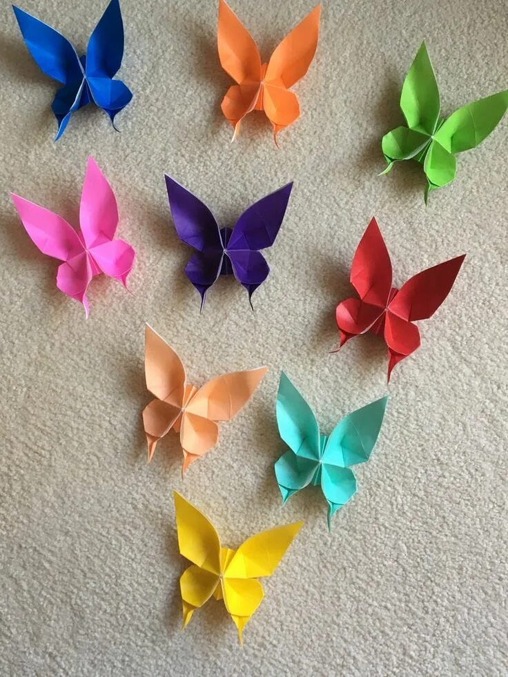 Поделки из бумаги фото простые 100 mariposas de origami - Etsy España Простые поделки из бумаги, Бумажный цвето