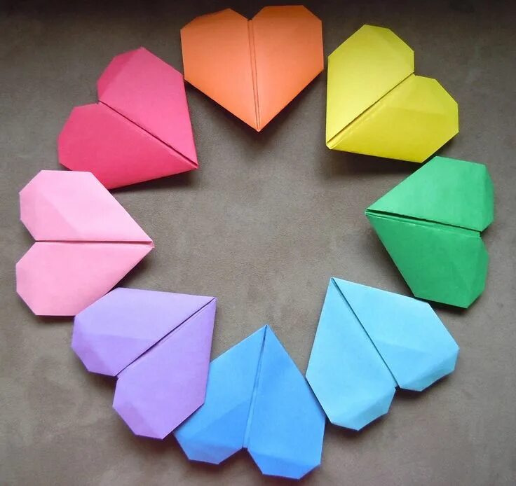 Поделки из бумаги легкие фото Origami Heart Garland Origami heart instructions, Origami heart, Paper hearts or