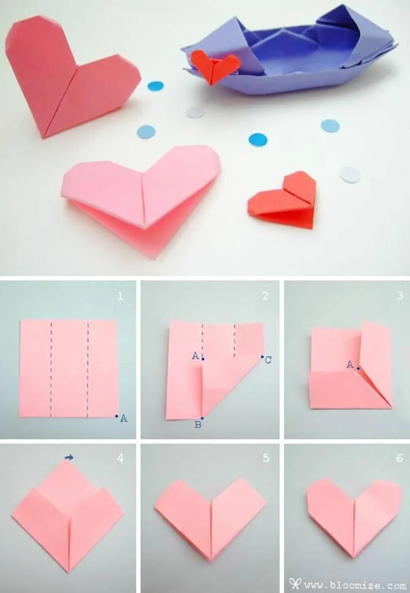 Поделки из бумаги легкие фото Saint-Valentin: 10 idées pour le lunch des enfants Coup de Pouce Origami easy, O
