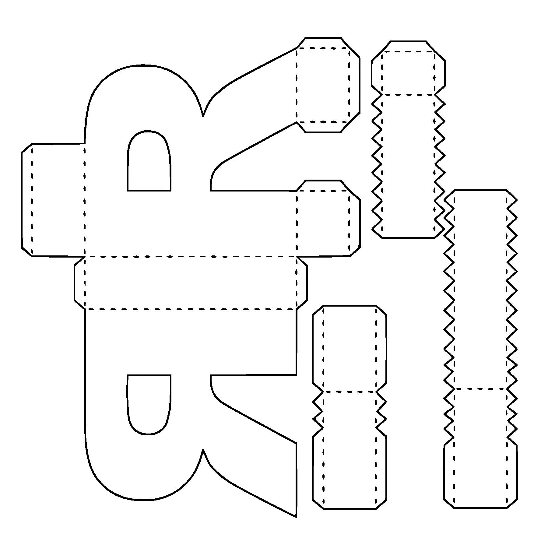 Поделки из бумаги своими руками схемы шаблоны Imagem relacionada Como fazer letras 3d, Letras em 3d, Letras 3d molde