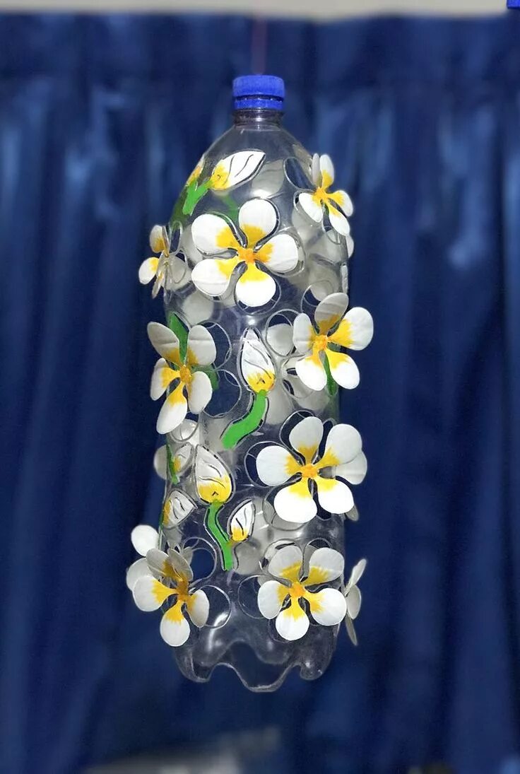 Поделки из бутылок пошагово фото ถ ง ข น ต อ น น ก ง า ม แ ล ว ค ร บ Faroles con botellas plasticas, Reciclaje de