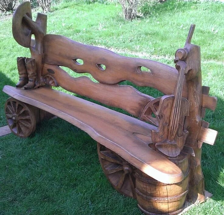 Поделки из дерева фото Ławka Country II Мебель из бревен, Деревянные подставки, Оригинальные деревянные