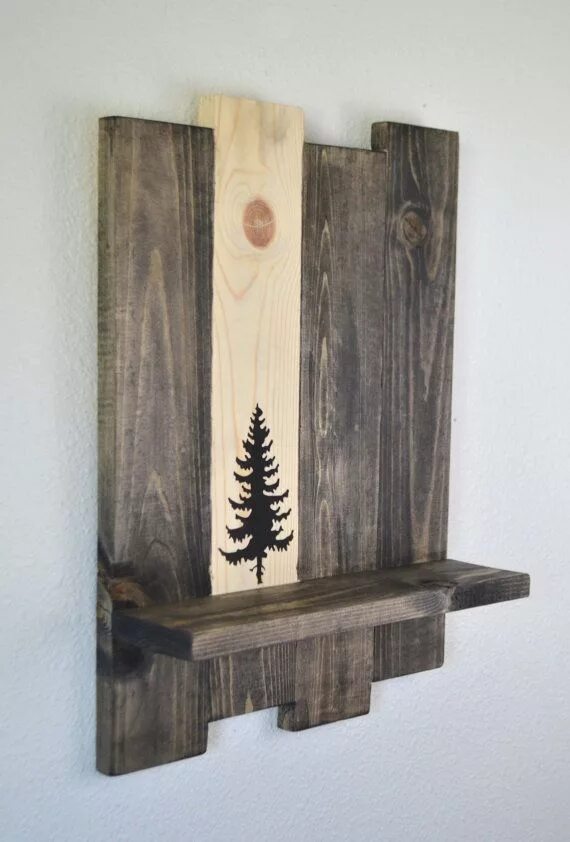 Поделки из доски своими руками фото Rustic Wood Shelf, Wooden Shelf, Wood Slats, Wood Slat Shelf, Rustic Home Decor,
