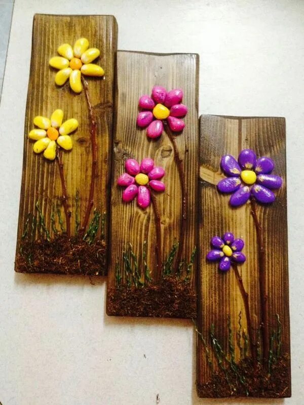 Поделки из доски своими руками фото Obiecte decorative din simple pietricele de rau - 15 idei de proiecte minunate U