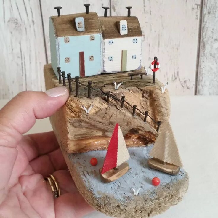 Поделки из дрифтвуда фото Sail away. #driftwood #shabbydaisies #driftwoodart #rustic #rusticart. Driftwood