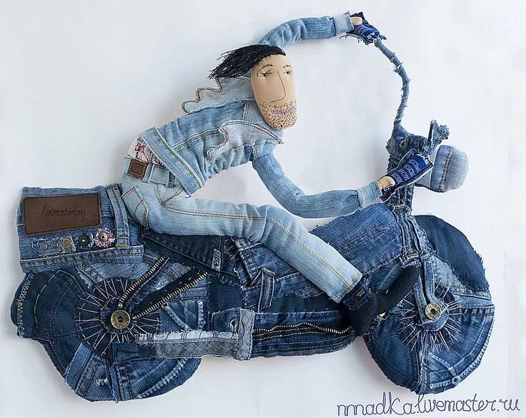 Поделки из джинсы фото Jeans man Blue jeans crafts, Denim crafts, Denim inspiration