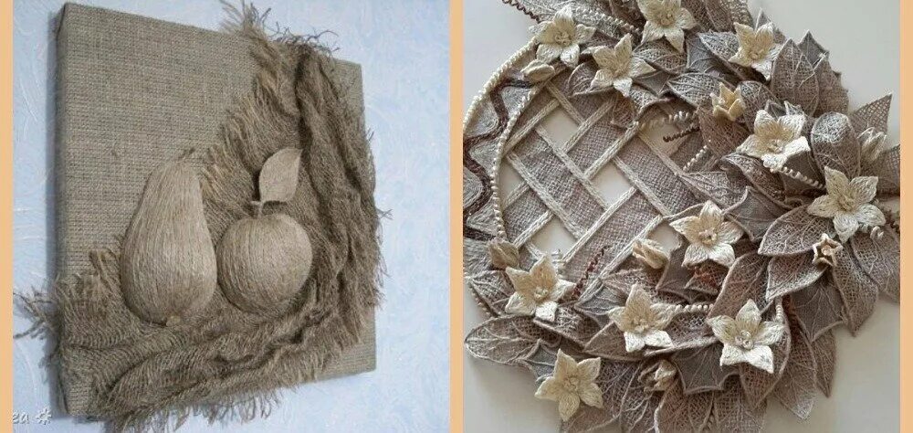 Поделки из джута и мешковины фото Оригинальные рисунки на мешковине Торты, конфеты, пироги iberia-restaurant.ru