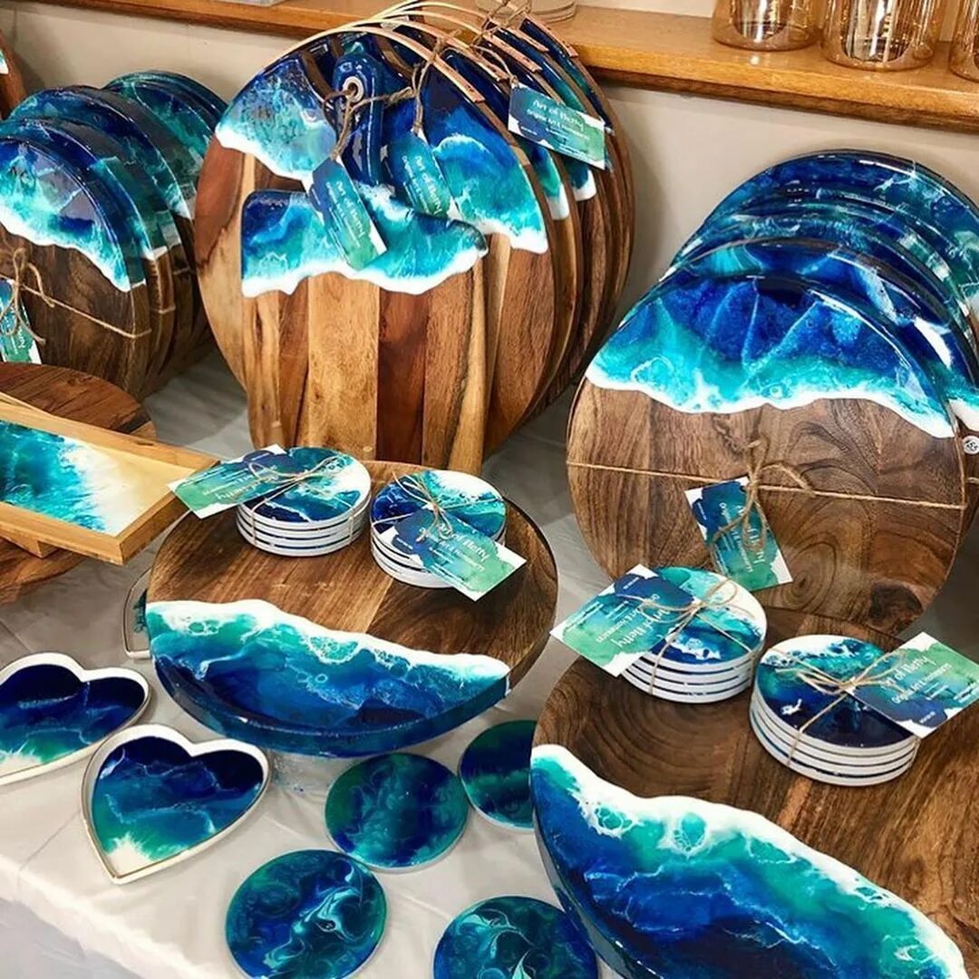 Поделки из эпоксидной смолы своими руками фото Epoxy Resin Table l #bijuteria #mesa #resina Epoxy resin art, Epoxy resin crafts
