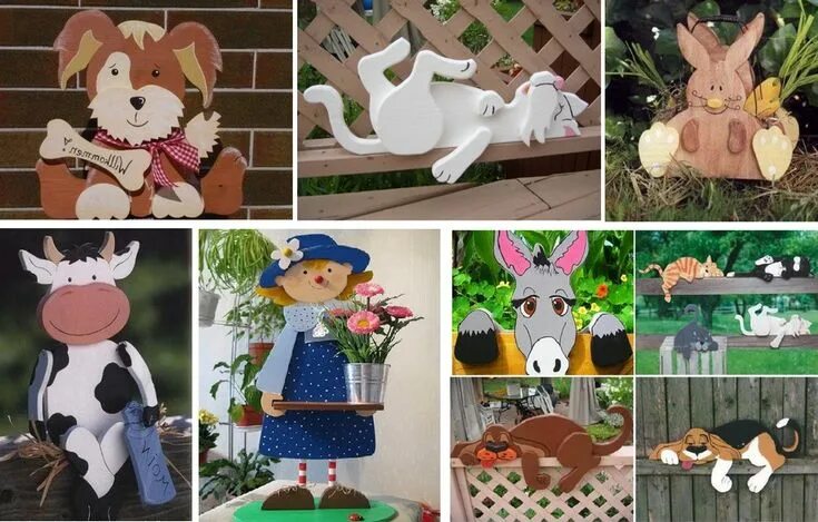 Поделки из фанеры для сада фото Интересные поделки из дерева для сада и дачи Наружные украшения, Поделки, Дерево