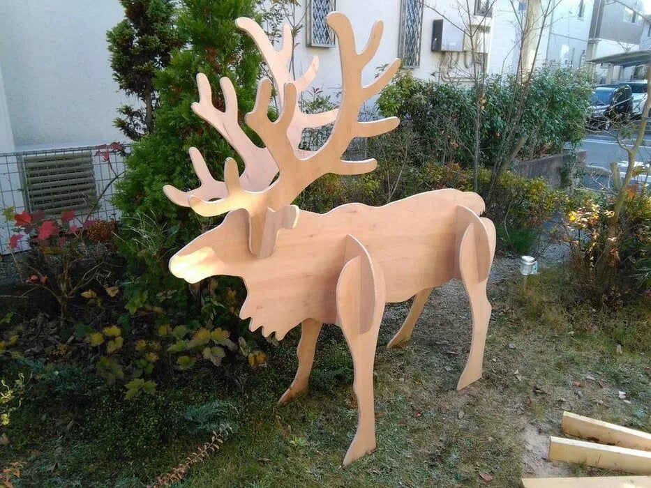 Поделки из фанеры своими руками фото Plywood Reindeer Renos de madera, Adornos de navidad diy, Navidad al aire libre