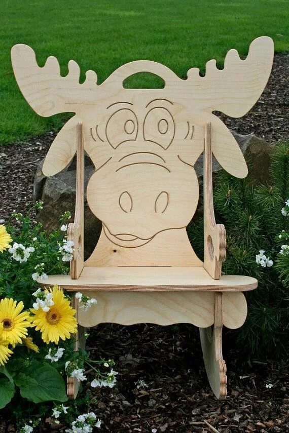 Поделки из фанеры своими руками фото Darn Cute Moose Puzzle Rocking Chair Free by UniqueDesigns2013, $65.00 Kids rock