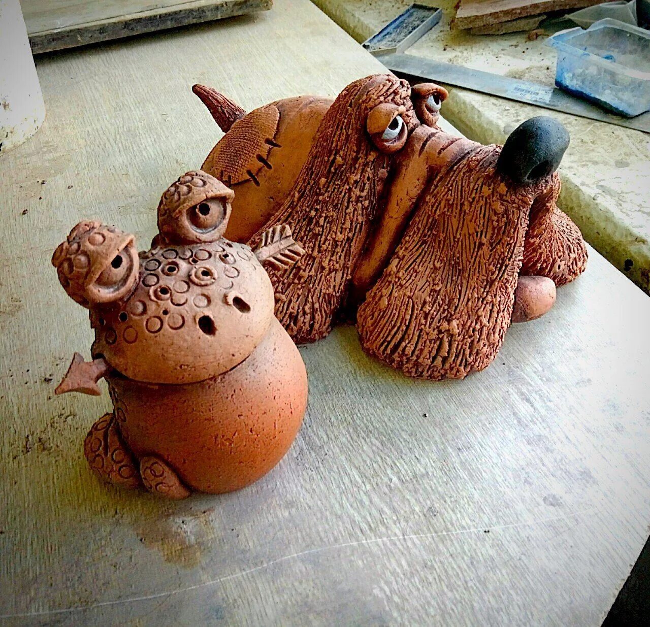 Поделки из глины фото Керамика Розовый слон (roseusbarrus)Волгоград Pottery animals, Dog pottery, Cera