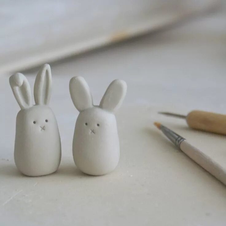Поделки из глины своими руками фото Bunny love Clay crafts, Air dry clay, Clay charms