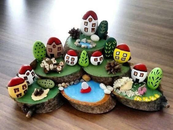 Поделки из камней в школу фото Поделки из природных материалов своими руками (100 + идей) Поделки, Детские поде