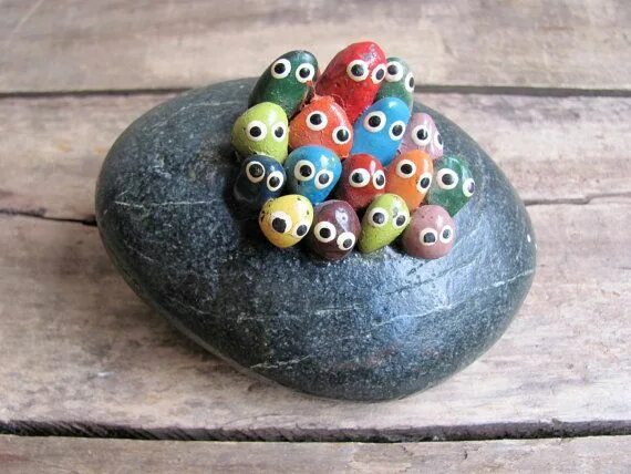 Поделки из камней в школу фото vintage pet rock gathering - mine had the words "rock concert" painted on it, he