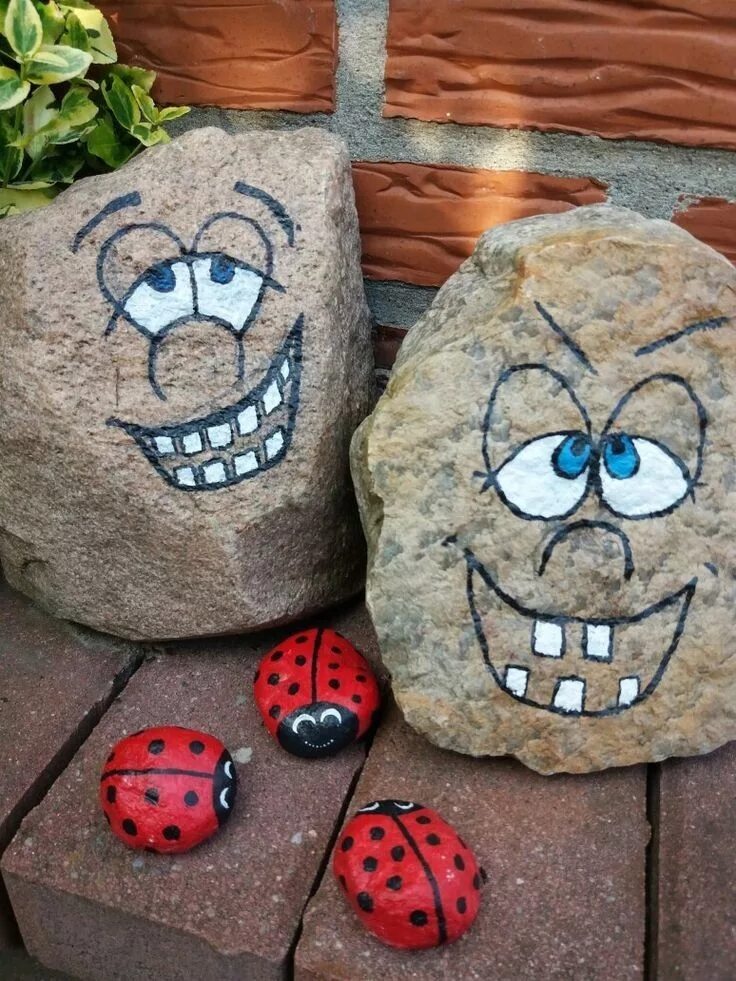 Поделки из камня для сада фото Пин от пользователя Darlene Daigle на доске Rocks Раскрашенные камни, Творческие