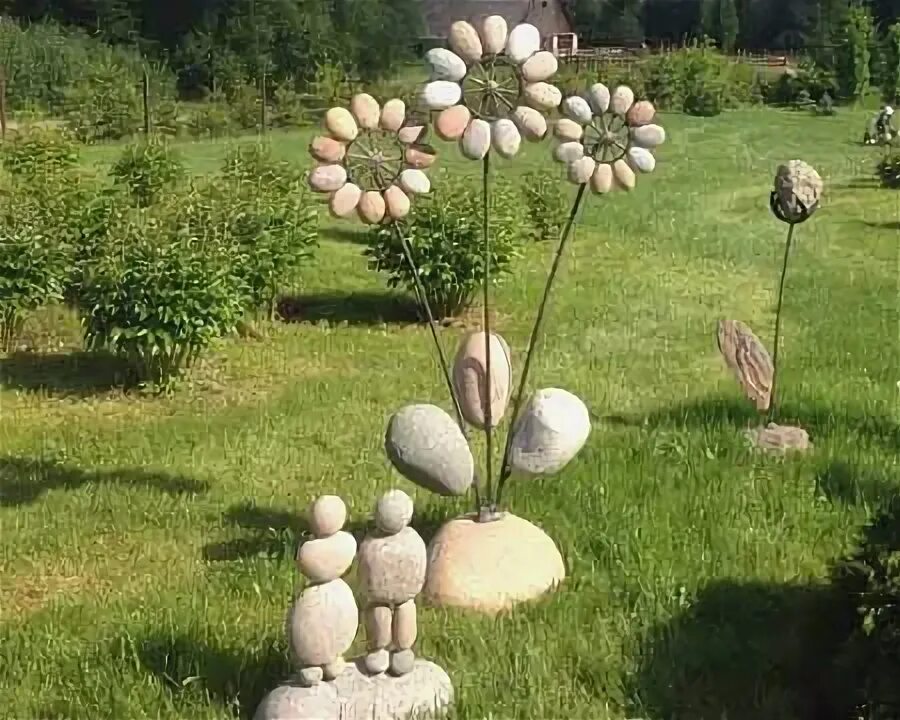 Поделки из камня для сада фото Искусство устройства садов, Садовые украшения, Садовые камни