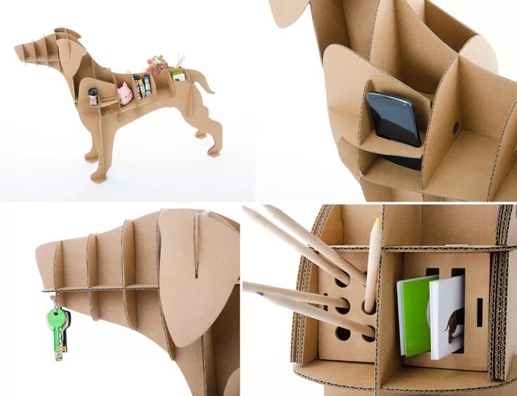 Поделки из картона фото Chucho: Life-Size Cardboard Dog Organizers from Milimetrado - Design Milk Cardbo