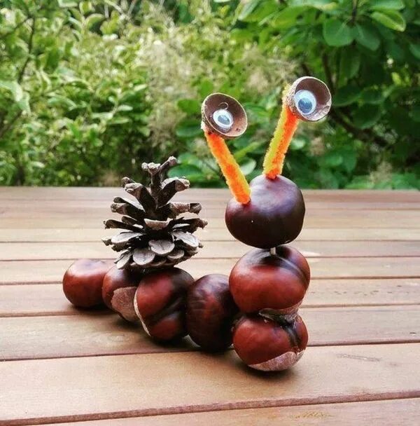 Поделки из каштанов фото 70 Kastanienfiguren und Deko für gemütliche Herbststimmung von Kindern und Erwac