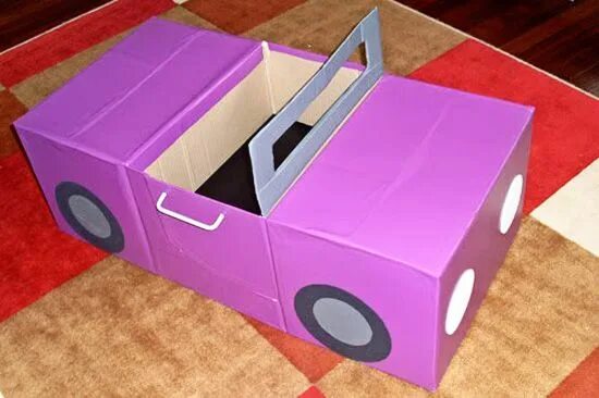Поделки из коробки фото DIY Kids Car for Under $10 - Childhood101 Cardboard box crafts, Cardboard car, D