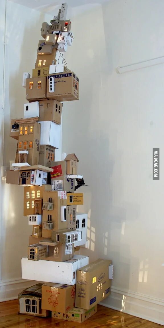 Поделки из коробок фото Box Tower - 9GAG